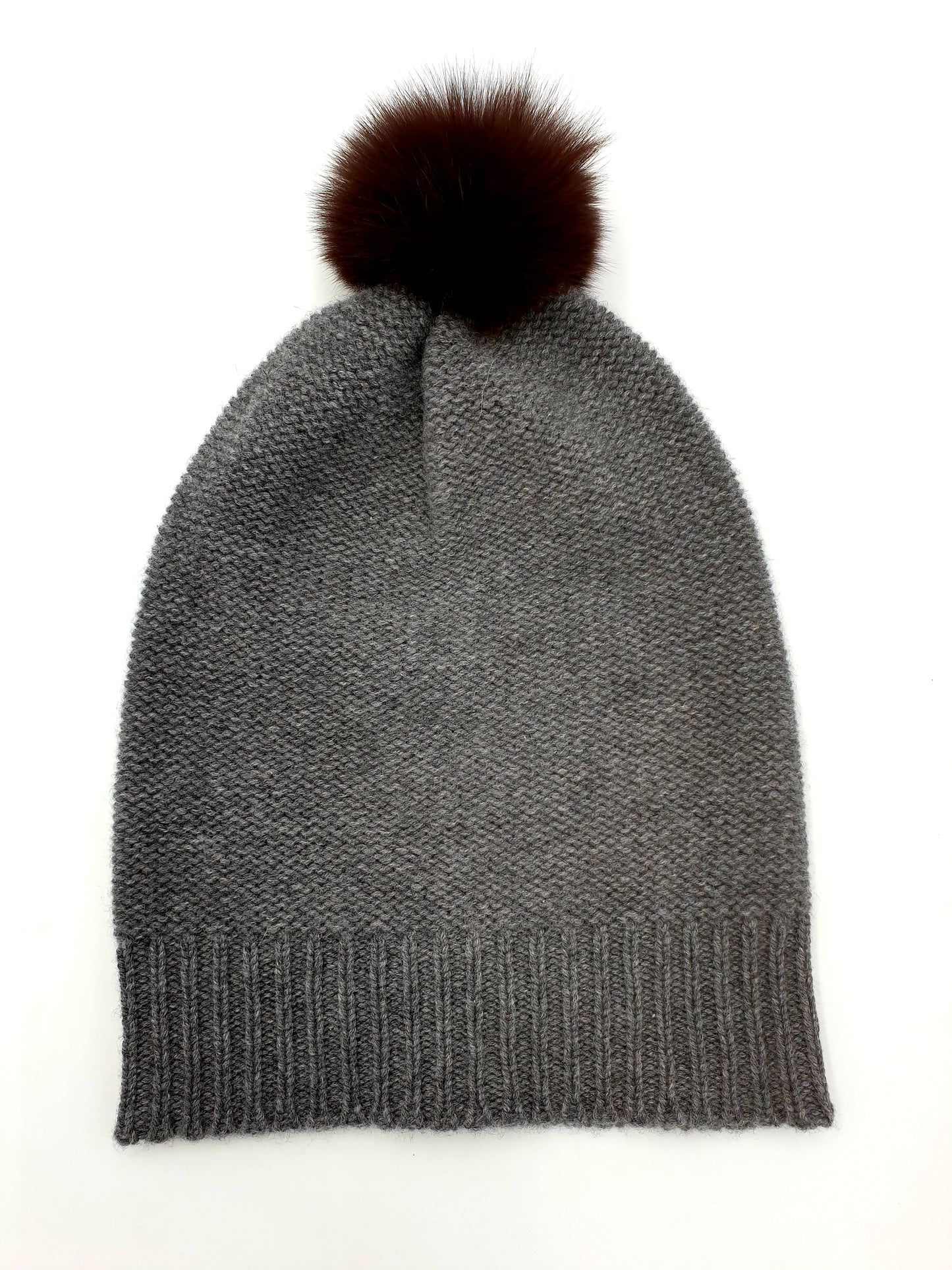 Kaschmir Mütze links gestrickt