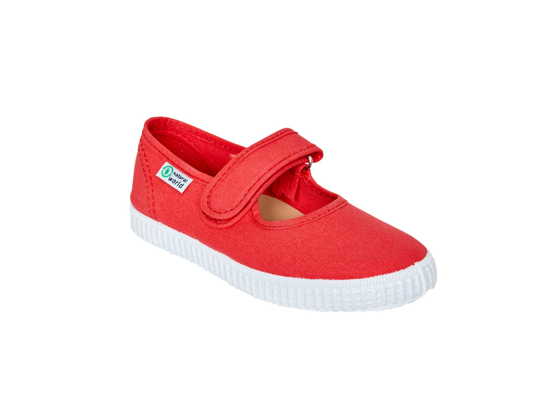 56000 Stoffschuh Riemchen uni